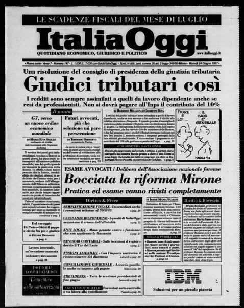 Italia oggi : quotidiano di economia finanza e politica